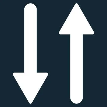 Arrows Exchange Vertical flat white color icon 스톡 일러스트