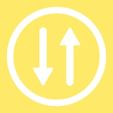 Arrows Exchange Vertical flat white color rounded vector icon Illustrazione stock
