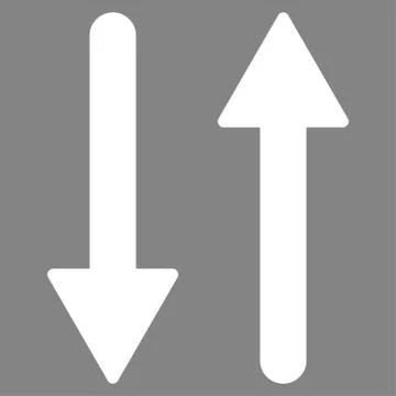 Arrows Exchange Vertical flat white color icon 스톡 일러스트