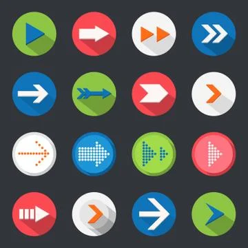 Arrows flat design set Stock Illustration