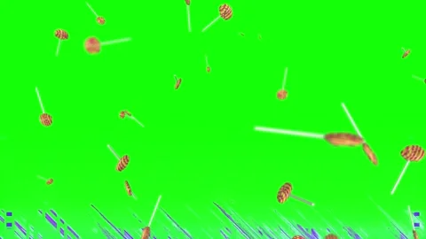 Arrows flying against green screen with blue grass Stock-Footage 337449410