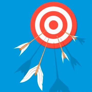 Arrows flying at the target Stock Illustration