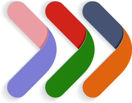 Arrows in the form of paper stickers. Vector illustration Stock Illustration