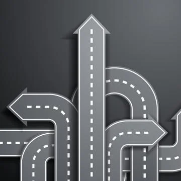 Arrows in the form of roads Stock-Illustration