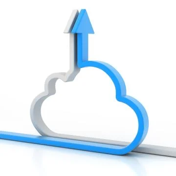 Arrows forming cloud shape, 3d render Illustrazione stock