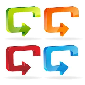 Arrows in four different colors Stock Illustration