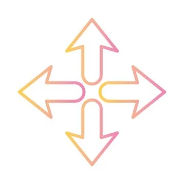 Arrows in four directions gradient style icon vector design Ilustração Stock