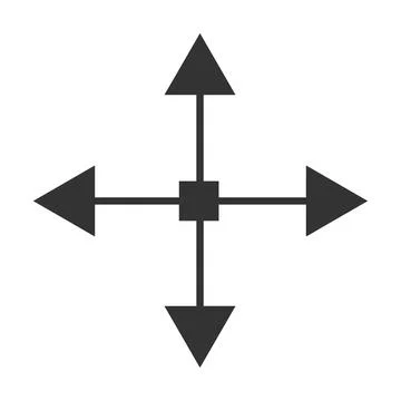 Arrows four directions icon. Navigation symbol. Sign multi path vector. Stock Illustration
