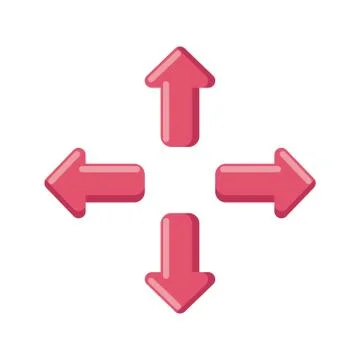 Arrows in four directions on white background Stock Illustration