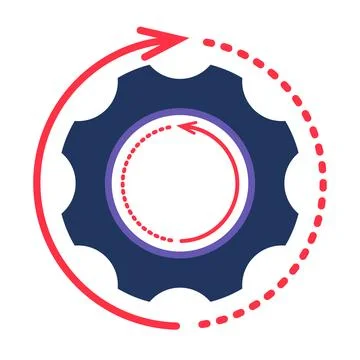 Arrows Gearwheel Rotations Technical Ingenuity Stock Illustration