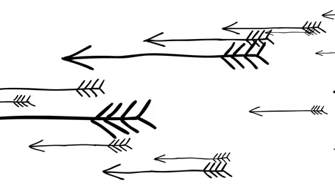 Arrows goes from right to the left Stock Footage 40994857