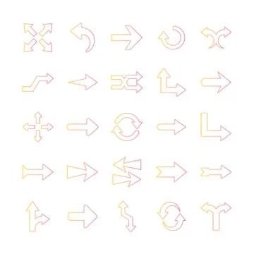 Arrows gradient style symbols set vector design Stock Illustration
