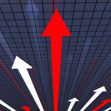 Arrows Graph Indicating Progress Report And Document イラスト素材