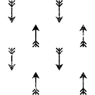 Arrows grunge seamless vector Aztec pattern, Tribal art wallpaper 库存插图