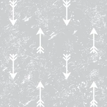 Arrows grunge seamless vector Aztec pattern, Tribal art wallpaper Illustrazione stock