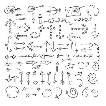 Arrows Hand Drawing Illustrazione stock