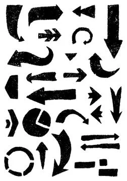 Arrows hand drawn design elements vector set Stock Illustration