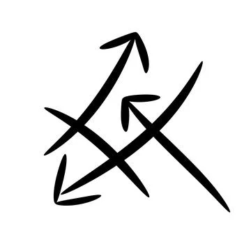 Arrows. Hand drawn set elements, for concept design. doodle abstract isolated Illustrazione stock