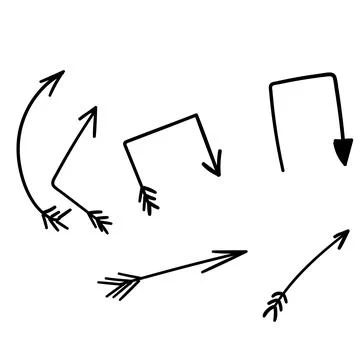Arrows handdraw set doodle Stock Illustration