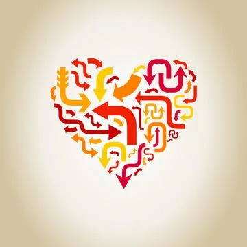 Arrows in heart Stock Photos