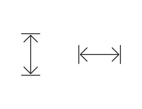 Arrows, height, width, dimensions icon. Vector illustration. Stock Illustration