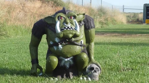 Arrows hitting an archery target - goblin LARP target Stock Footage 171996600