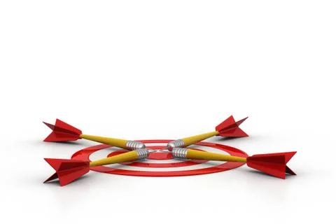 Arrows hitting the target Free Stock Illustration