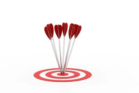 Arrows hitting the target Stock Illustration