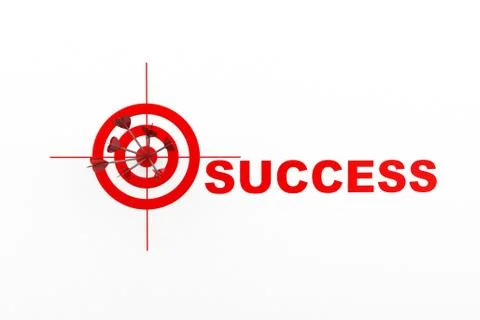 Arrows hitting the target, success concept Stock Illustration