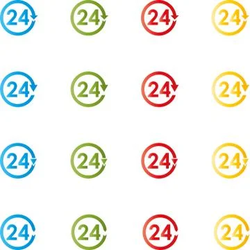 Arrows, hours, round, button, logo Stock Illustration