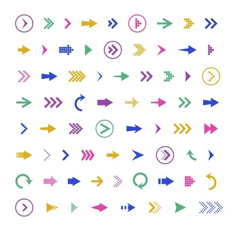 Arrows icon drawing element. Arrows set. Arrow icon. Arrow colorful. vector i Illustrazione stock
