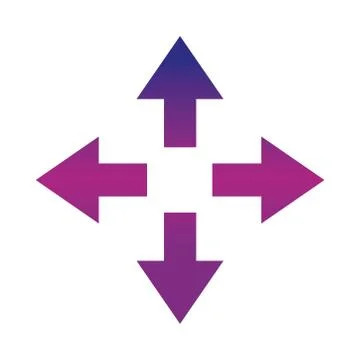 Arrows icon of elements in various directions gradient style Stock Illustration