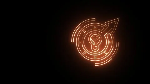 Arrows Icon Isolated on Black Background, Neon Direction Line Motion Graphi.. Video stock 327665918
