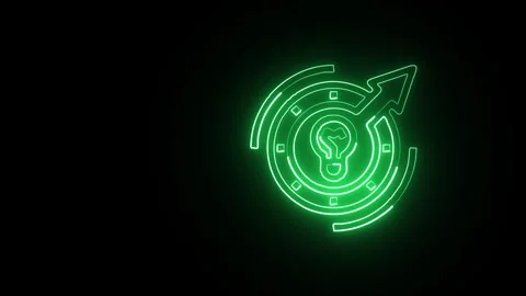 Arrows Icon Isolated on Black Background, Neon Direction Line Motion Graphi.. Stock-Footage 327665929
