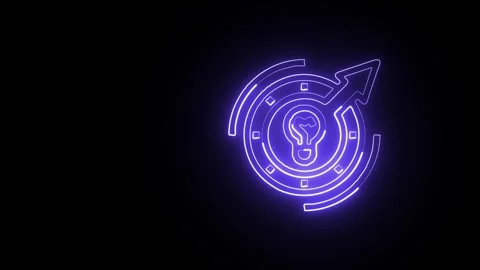 Arrows Icon Isolated on Black Background, Neon Direction Line Motion Graphi.. Video stock 327665940