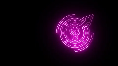 Arrows Icon Isolated on Black Background, Neon Direction Line Motion Graphi.. Stock Footage 327665948