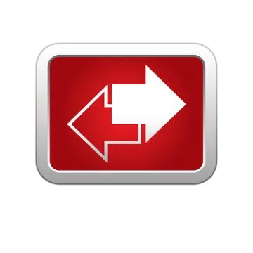 Arrows icon on red silver button 库存插图