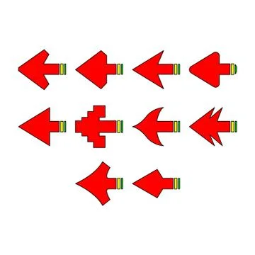 Arrows A icon set Illustrazione stock