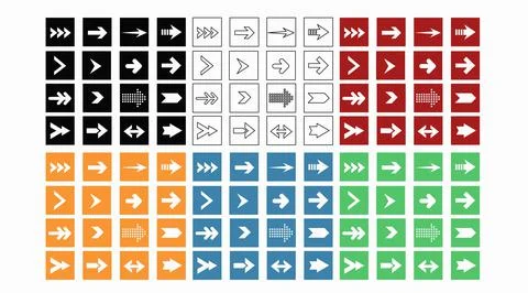 Arrows Icon Set. Stock Illustration