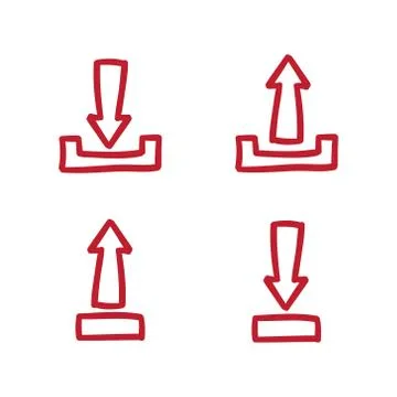 Arrows icon set set vector line doodle symbols.. Stock Illustration