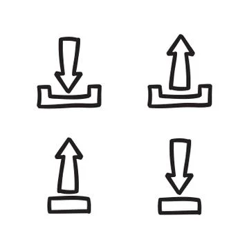 Arrows icon set set vector line doodle symbols. Stock Illustration