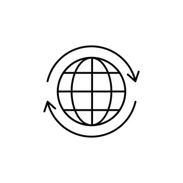 Arrows icon. Simple line, outline vector of globe icons for ui and ux, website Stock Illustration