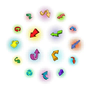 Arrows icons, comics style Stock-Illustration