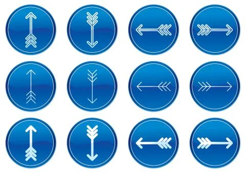 Arrows icons set. Illustrazione stock