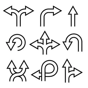 Arrows Icons Set. Illustration