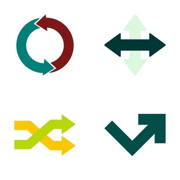 Arrows illustrating movement, direction, cycle, and exchange Stock Illustration