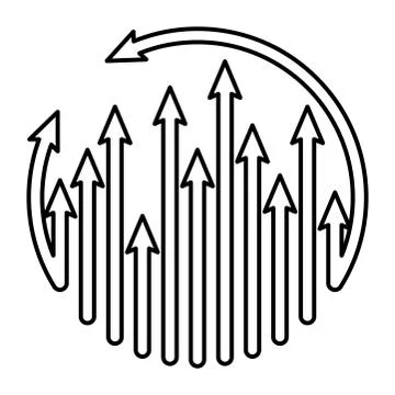 Arrows ilustration cycle growing up Vector template, icon, business, abstract Stock Illustration