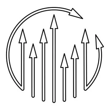 Arrows ilustration cycle growing up Vector template, icon, business, abstract 스톡 일러스트