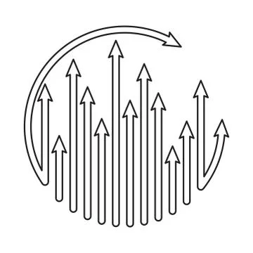 Arrows ilustration cycle growing up Vector template, icon, business, abstract イラスト素材