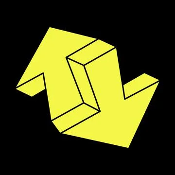 Arrows. Impossible optical illusion shapes. Optical art object. Impossible Stock Illustration